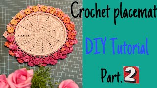 DIY crochet placemat Easy for beginners crochetedging crochettutorial crochetlace crochetflower [upl. by Romeyn730]