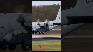 Royal Netherlands airforce Lockheed C130H Hercules landing  Eindhoven airportc130hercules c130 [upl. by Mccarthy]