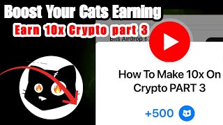 How to make 10x on crypto part 3 l Cats airdrop  Cats daily tasks [upl. by Haidebez]