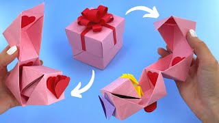 How to make origami pop up GIFT BOX DIY origami pop out SURPRISE box origami Christmas [upl. by Dewhirst263]