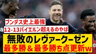 【史上最強】初優勝迫るレヴァークーゼン、最多勝利数＆最多勝ち点を更新の可能性wwwwwwwwwwwww [upl. by Manvell720]