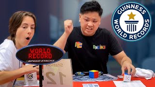 Fastest 3x3x3 Cube Solve EVER  Guinness World Records [upl. by Gensmer]