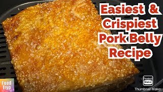 Easiest and Crispiest Pork Belly Recipe using Air Fryer [upl. by Yddor]