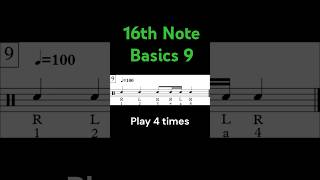 Rhythm Reading 16th Note Basics 9 100 bpm 16thnotes shorts rhythm music drums [upl. by Euqinomad]