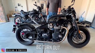 British Customs Exhaust Installed on 2022 Triumph Bobber with Insane Sound Next to Harley Davidson [upl. by Oisinoid131]