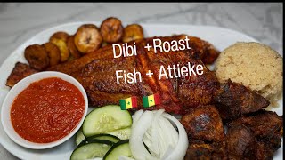 How To Cook West African Food Senegalese Food 🇸🇳 Grilled Fish Lamb Plantain [upl. by Harbour]