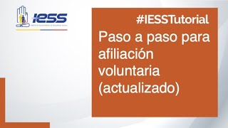 IESSTutorial  Paso a paso para afiliación voluntaria actualizado [upl. by Notlih]