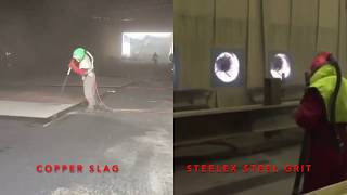 Steelex  Steel Grit vs Copper Slag Dust Levels [upl. by Liahcim]