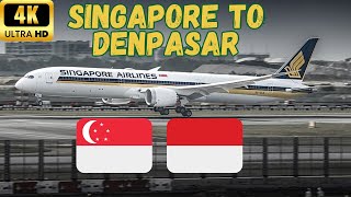 【4K】Singapore Airlines Singapore to Denpasar  Boeing 78710 Dreamliner  Economy Class  60 fps [upl. by Ariella]