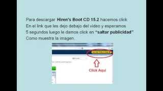 DESCARGAR Y EJECUTAR HIREN´S BOOT CD 152 DESDE USB [upl. by Hcirdeirf]