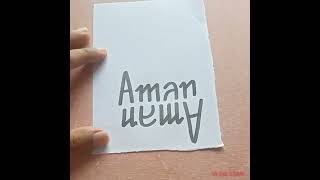 Aman name ambigram design ytviral ytvideo [upl. by Durkee]