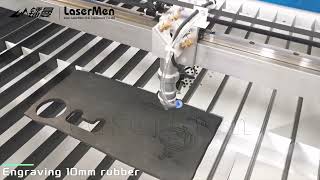 LM13901 CO2 Laser Engraving Cutting Machine  10mm Rubber Engraving [upl. by Eirrej]