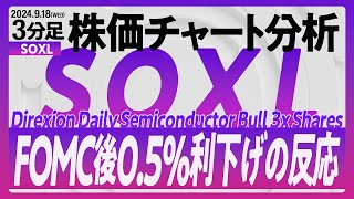 【SOXL】Direxion Daily Semiconductor Bull 3x Shares FOMC通過。05％利下げでどう反応するか。 [upl. by Acissej]