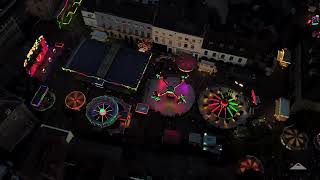 Cinematic Drone Footage of Warwick Mop Fair 2024 at Night  4K [upl. by Adihahs]