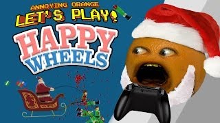 Annoying Orange Lets Play Happy Wheels Jingle Bell SPLAT [upl. by Eidnalem362]