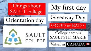 My first day at SAULT COLLEGE 🇨🇦  Orientation day saultcollege canada [upl. by Nyret]