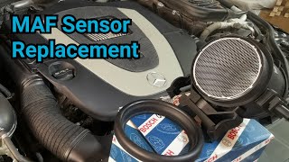 MAF Sensor Replacement  Mercedes EClass W212 M272 Engine [upl. by Klatt874]