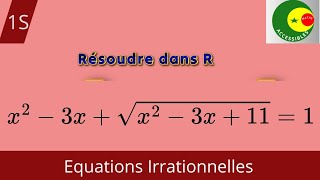 Équation irrationnelle et changement de variables 1S [upl. by Torto]