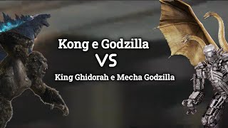 Godzilla x Kong Vs King Ghidorah x Mecha Godzilla  A batalha dos Titans parte 2 [upl. by Elicul]