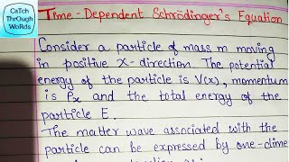 Time dependent Schrodingers wave equation  its derivation  Explained in hindi  BSC PHYSICS [upl. by Arikahs]