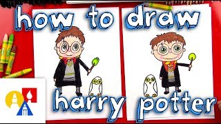 How To Draw A Cartoon Harry Potter And Hedwig [upl. by Chrysler775]