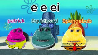 e e ei SPONGEBOB vs e e ei SQUIDWARD vs e e ei PATRICK STAR [upl. by Ail]