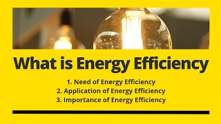 What is Energy Efficiency Need of Energy Efficiency  Examples of Energy Efficiency  Energy Audit [upl. by Leynwad]