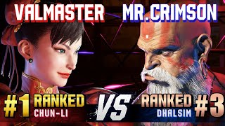 SF6 ▰ VALMASTER 1 Ranked ChunLi vs MISTER CRIMSON 3 Ranked Dhalsim ▰ High Level Gameplay [upl. by Hammel]