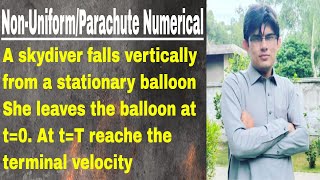 A skydiver falls vertically from a stationary balloon She leaves the Physics Numerical [upl. by Goldner369]