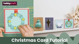 DIY Christmas Cards Tutorial  Hobbycraft [upl. by Adeys824]