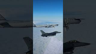 NORAD F16 Fighting Falcons intercept Russian TU142 Bear FJ and IL38 aircarft [upl. by Duane2]