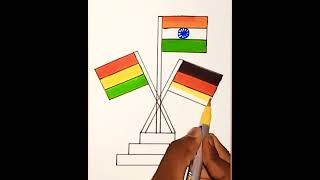 India 🇮🇳 Bolivia 🇧🇴 Germany 🇩🇪 Flag Drawing Easy  drawing beautiful shortvideo trending art [upl. by Geller]