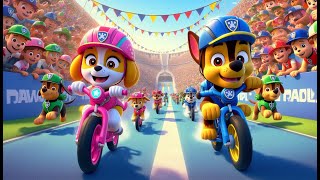 Paw Patrol Ultimate Rescue  CHASE amp SKYE Are Riding Their Bikes In A Race  Funny Story  Rainbow 3 [upl. by Yggep]