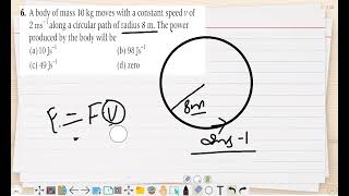 A body of mass 10 kg moves with a constant speed v of 2 ms−1 along a circular [upl. by Beaumont]