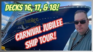 Carnival Jubilee Ship Tour Deck 16 17 amp 18  Carnival Cruise Line  Galveston TX [upl. by Ailisab]