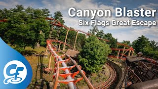 Canyon Blaster front seat onride 5K POV 60fps Six Flags Great Escape [upl. by Heger]