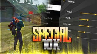 SPECIAL 10K  MY SETTINGS HUD  SENSITIVITY 🔧🔥  💝💫إعداداتي للهيدشوت و أفضل جلد بمانسبة 10ألف مشترك [upl. by Ttihw]