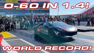 3000 HP Lambos at TX2K  AMS sets World Record Huracan 14 Mile  060 MPH in 14 seconds [upl. by Meuser]