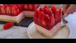 Cheesecake sans four  Gâteau au fromage a la fraise 🍓 sans cuisson [upl. by Quarta125]