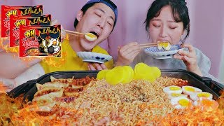 New 2019 20 SPICIER  Nuclear Fire Noodles Mukbang  KEEMI [upl. by Eldon]