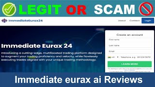 Immediate eurax ai Reviews  Jun 2024 Beware of Scam Watch Now [upl. by Nosretep304]