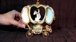 Faberge Style Golden Music Box Dancing Bride Groom CarouselMOV [upl. by Yznyl]