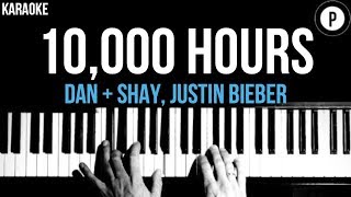 Dan  Shay amp Justin Bieber  10000 Hours Karaoke SLOWER Acoustic Piano Instrumental Cover Lyrics [upl. by Pacheco153]