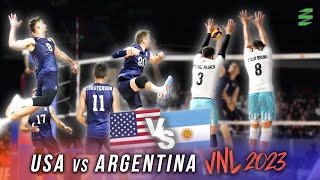 3 HOUR VOLLEYBALL MATCH  USA vs Argentina  VNL 2023 Anaheim [upl. by Aimal556]