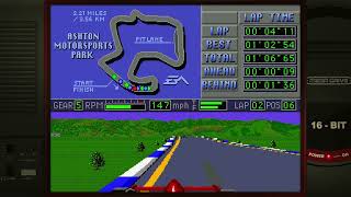 Mario Andretti Racing Single RaceIndy CarAshton Sega Mega Drive Genesis Emulated [upl. by Namrej]