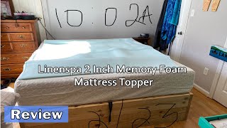 Linenspa 2 Inch Memory Foam Mattress Topper  Review 2023 [upl. by Latoye]