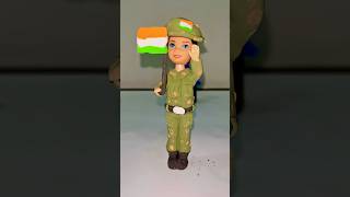 DIY INDIAN ARMY SOLDIER 🪖   mini clay toy  clayworking art skill Clay hand crafts  shorts [upl. by Lavona]