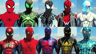 All Suits in SpiderMan PS4 [upl. by Limaj]