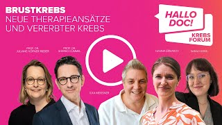 HALLO DOC Forum Brustkrebs  neue Therapieansätze und vererbter Krebs [upl. by Kingston686]