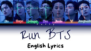 BTS  Run BTS English Lyrics Color Coded Lyrics [upl. by Heringer]